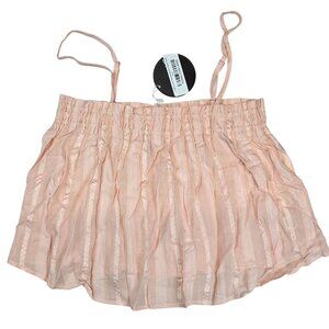 Mitto Shop Crop Tank Top Short Flowy Peach Textured Womens Small NWT
